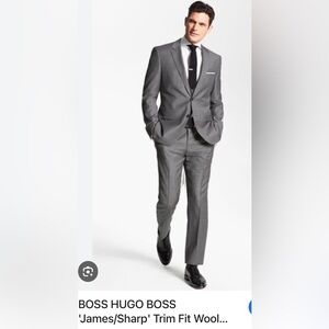 Hugo Boss James Sharp 100% wool grey pinstripe suit 38R. Excellent condition